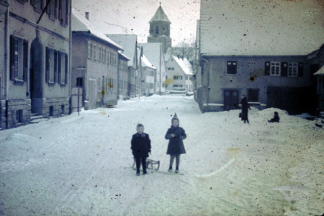 Archiv Heimatverein Oeffingen - Winterlandschaft Oeffingen Hauptstrasse