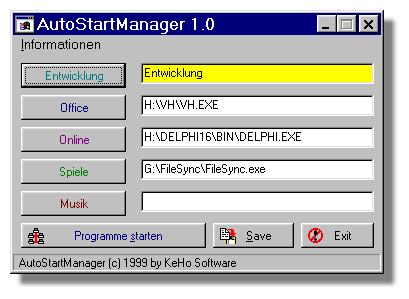 Archive Achim Kern - snapshot from tool autostartmanager